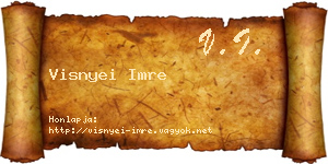 Visnyei Imre névjegykártya
