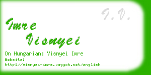 imre visnyei business card